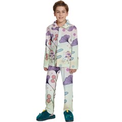 Flower Paint Flora Nature Plant Kids  Long Sleeve Velvet Pajamas Set by Maspions