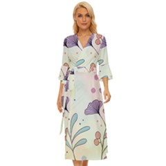 Flower Paint Flora Nature Plant Midsummer Wrap Dress by Maspions