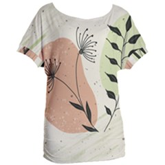 Flora Floral Flower Nature Plant Doodle Women s Oversized T-shirt