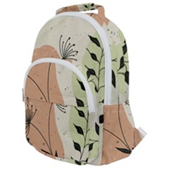 Flora Floral Flower Nature Plant Doodle Rounded Multi Pocket Backpack by Maspions