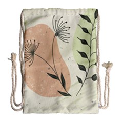 Flora Floral Flower Nature Plant Doodle Drawstring Bag (large)