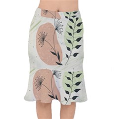 Flora Floral Flower Nature Plant Doodle Short Mermaid Skirt