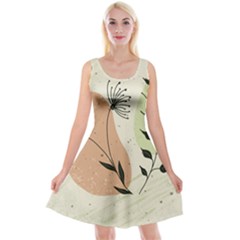 Flora Floral Flower Nature Plant Doodle Reversible Velvet Sleeveless Dress