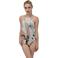 Flora Floral Flower Nature Plant Doodle Go With The Flow One Piece Swimsuit