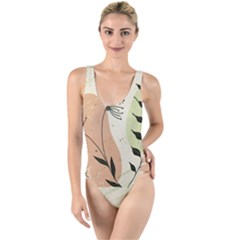 Flora Floral Flower Nature Plant Doodle High Leg Strappy Swimsuit