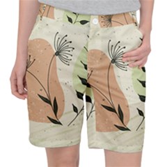 Flora Floral Flower Nature Plant Doodle Women s Pocket Shorts