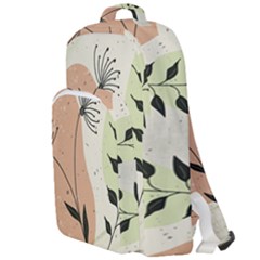 Flora Floral Flower Nature Plant Doodle Double Compartment Backpack by Maspions