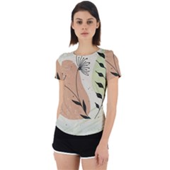 Flora Floral Flower Nature Plant Doodle Back Cut Out Sport T-shirt