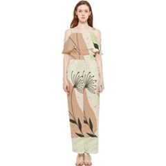 Flora Floral Flower Nature Plant Doodle Draped Sleeveless Chiffon Jumpsuit