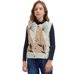 Flora Floral Flower Nature Plant Doodle Kid s Button Up Puffer Vest	