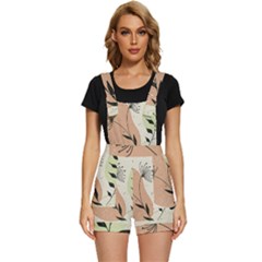 Flora Floral Flower Nature Plant Doodle Short Overalls