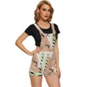 Flora Floral Flower Nature Plant Doodle Short Overalls View3