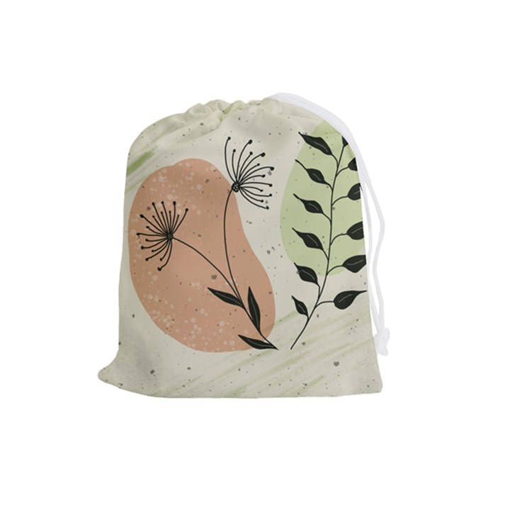 Flora Floral Flower Nature Plant Doodle Drawstring Pouch (Large)