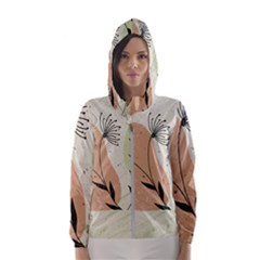 Flora Floral Flower Nature Plant Doodle Women s Hooded Windbreaker