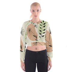 Flora Floral Flower Nature Plant Doodle Cropped Sweatshirt