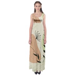 Flora Floral Flower Nature Plant Doodle Empire Waist Maxi Dress by Maspions