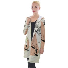 Flora Floral Flower Nature Plant Doodle Hooded Pocket Cardigan