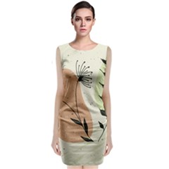 Flora Floral Flower Nature Plant Doodle Sleeveless Velvet Midi Dress