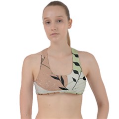 Flora Floral Flower Nature Plant Doodle Criss Cross Racerback Sports Bra