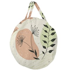 Flora Floral Flower Nature Plant Doodle Giant Round Zipper Tote