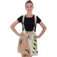 Flora Floral Flower Nature Plant Doodle Velvet Suspender Skater Skirt