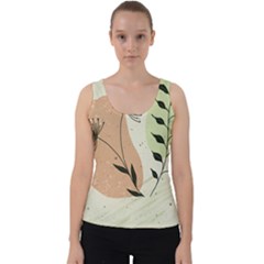 Flora Floral Flower Nature Plant Doodle Velvet Tank Top