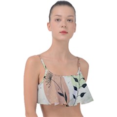 Flora Floral Flower Nature Plant Doodle Frill Bikini Top