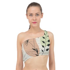 Flora Floral Flower Nature Plant Doodle Spliced Up Bikini Top 