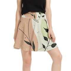 Flora Floral Flower Nature Plant Doodle Waistband Skirt by Maspions