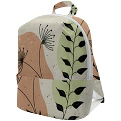 Flora Floral Flower Nature Plant Doodle Zip Up Backpack by Maspions