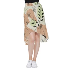 Flora Floral Flower Nature Plant Doodle Frill Hi Low Chiffon Skirt