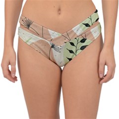 Flora Floral Flower Nature Plant Doodle Double Strap Halter Bikini Bottoms