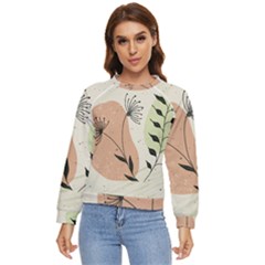 Flora Floral Flower Nature Plant Doodle Women s Long Sleeve Raglan T-shirt