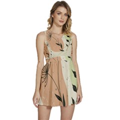 Flora Floral Flower Nature Plant Doodle Sleeveless High Waist Mini Dress by Maspions