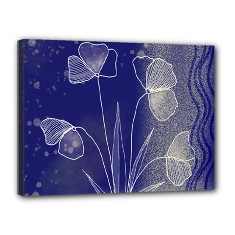 Flower Nature Abstract Art Canvas 16  X 12  (stretched)