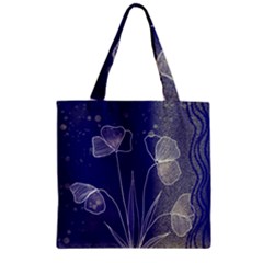 Flower Nature Abstract Art Zipper Grocery Tote Bag