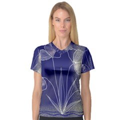 Flower Nature Abstract Art V-neck Sport Mesh T-shirt