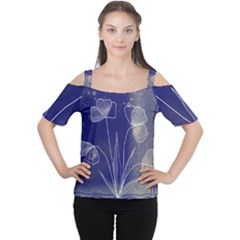 Flower Nature Abstract Art Cutout Shoulder T-shirt