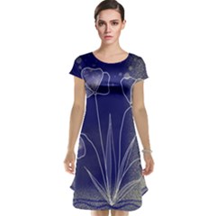 Flower Nature Abstract Art Cap Sleeve Nightdress