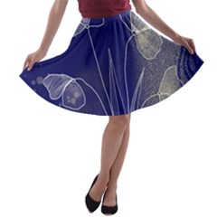 Flower Nature Abstract Art A-line Skater Skirt