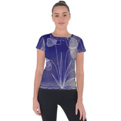 Flower Nature Abstract Art Short Sleeve Sports Top 