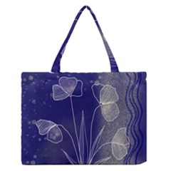 Flower Nature Abstract Art Zipper Medium Tote Bag