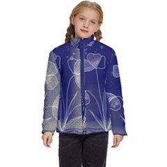 Flower Nature Abstract Art Kids  Puffer Bubble Jacket Coat