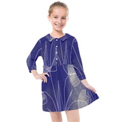 Flower Nature Abstract Art Kids  Quarter Sleeve Shirt Dress