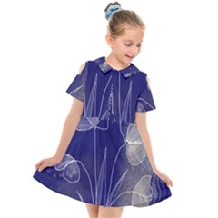 Flower Nature Abstract Art Kids  Short Sleeve Shirt Dress by Maspions