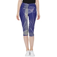 Flower Nature Abstract Art Inside Out Lightweight Velour Capri Leggings 