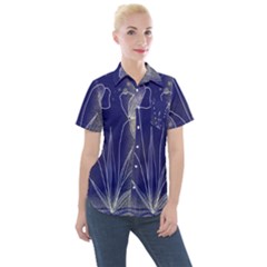 Flower Nature Abstract Art Women s Short Sleeve Pocket Shirt