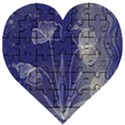 Flower Nature Abstract Art Wooden Puzzle Heart View1