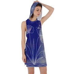 Flower Nature Abstract Art Racer Back Hoodie Dress by Maspions