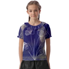 Flower Nature Abstract Art Kids  Frill Chiffon Blouse by Maspions